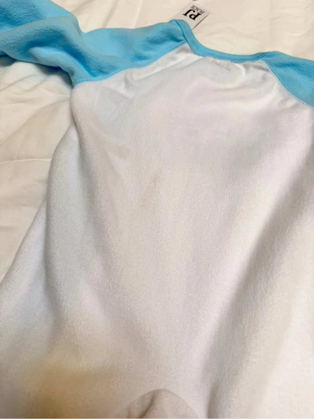 NWT Baby Yeti Microfleece Footed One Piece Pajamas - White and Blue (read)